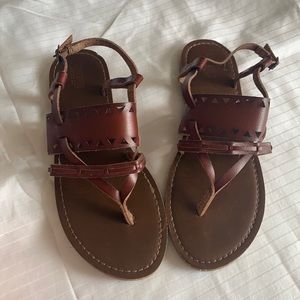 Brown cut out sandals
